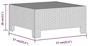 6 pcs conjunto lounge de jardim c/ almofadões vime PE cinzento
