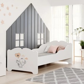 Cama infantil ANNA branca 160x80 - elefante - colchão e estrado incluído