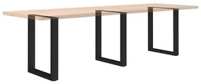 Pés para mesa de jantar em formato de U, 3 peças, preto, 70x(72-73) cm