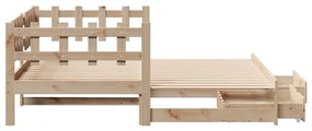 Sofá-cama com gavetão e gavetas sem colchão 90x200 cm