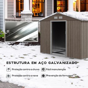 Abrigo de Jardim Metálico Modello LegnoMax – 4,9 m², 277x195x192 cm, P