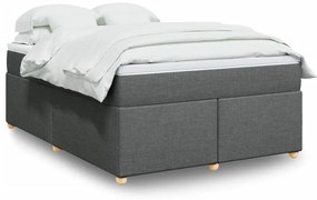 Cama com molas/colchão 160x200 cm tecido cinzento-escuro
