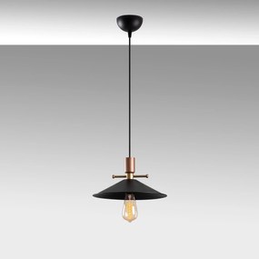 Candeeiro Suspenso Dodo – Preto e Cobre – 30 x 30 cm