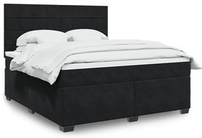 vidaXL Cama com molas/colchão 180x200 cm veludo preto