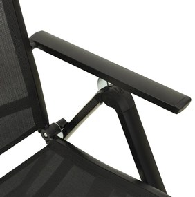 Cadeiras de jardim dobráveis 2 pcs textilene e alumínio preto