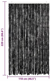 Cortina anti-insetos 118x220 cm chenille antracite