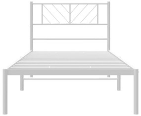 Estrutura de cama com cabeceira 90x190 cm metal branco