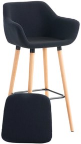 Banco de bar Grant em tecido e com estrutura de Cor Natural 55 x 99 x 46 cm Preto