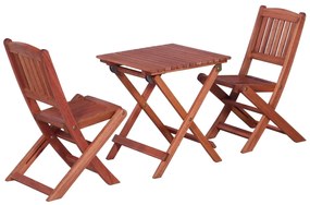 vidaXL Conjunto bistrô infantil 3 pcs madeira de eucalipto maciça