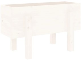 Vaso/floreira de jardim 62x30x38 cm pinho maciço branco