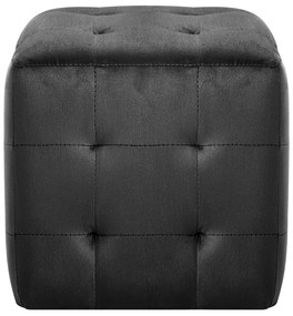 Pufe 2 pcs 30x30x30 cm veludo preto