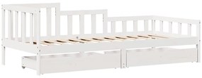 Sofá-cama com gavetas 80x200 cm madeira de pinho maciça