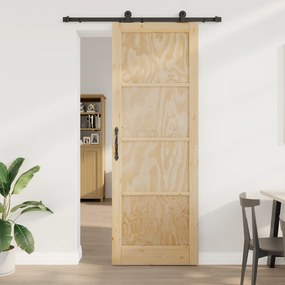 vidaXL Porta Deslizante com Conjunto de Hardware 'ORKDAL'Madeira Maciça Pinho