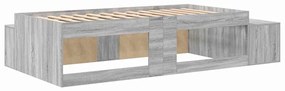 Cama de Armazenamento Cinza Sonoma 80x200 cm