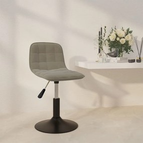 vidaXL Cadeira de jantar giratória veludo cinzento-claro