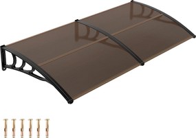 Toldo porta ou janela de Entrada, 197 x 89 x 24 cm, Proteção UV, Castanho