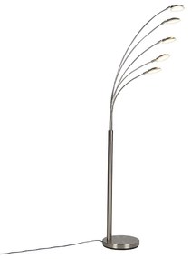 Candeeiro de pé em aço com LED e dimmer tátil - Sixties Trento Design