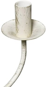 Candelabro de metal branco antigo com 8 lâmpadas E14