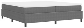 Cama Box Spring com Colchão Cinza 200x200 cm Tecido de Veludo