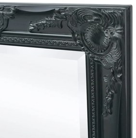 Espelho de parede, estilo barroco, 100x50 cm, preto