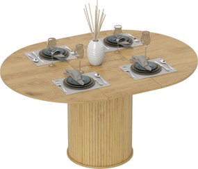 Mesa de jantar extensível, mesa de cozinha, para 6 a 8 pessoas, 110-150 x 75 cm (CADEIRAS NÃO INCLUIDAS), com efeito de madeira natural