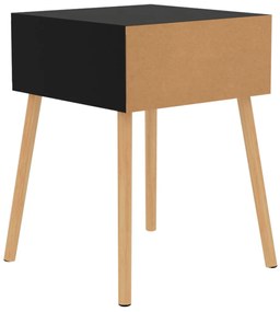 Mesa de cabeceira derivados de madeira preto brilhante