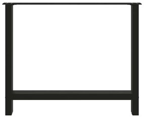 Pés para mesa de jantar , pretos, 2 peças, 100x (72-73) cm, aço