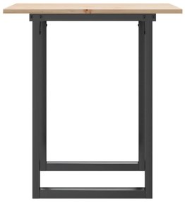 Mesa de jantar estrutura em O 70x70x75 cm pinho e aço