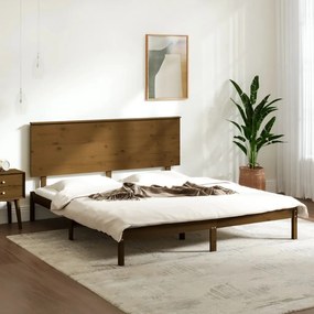 3104816 vidaXL Estrutura de cama 160x200 cm madeira pinho maciço castanho mel