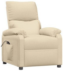 Poltrona reclinável elétrica tecido cor creme
