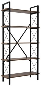 Estante Elysian – Nogueira/Preto – 90 x 180 x 33,5 cm