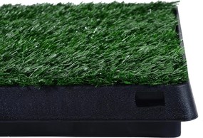 Sanita para Cães com Relva Artificial e Bandeja Sanita Interior para Animais de Estimação com Bandeja Lavável 51x63x6 cm Verde