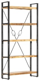 Estante com 5 prateleiras 90x30x180cm madeira mangueira maciça