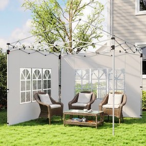 2 Paredes Laterais para Tenda de 3x3 / 3x4 m 295x195 cm (ESTRUTURA NÃO INCLUIDA) Parede de Substituição de Tecido Oxford para Tendas Dobráveis Branco