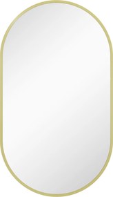 HOMCOM Espelho Casa de Banho Oval 40x3x70 cm Espelho Decorativo de Parede com Estrutura de Liga de Alumínio Horizontal ou Vertical Dourado | Aosom Portugal