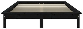 Estrutura de cama 120x200 cm pinho maciço preto