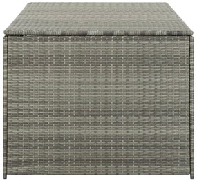 Caixa de arrumação para jardim 180x90x70 cm vime PE cinzento
