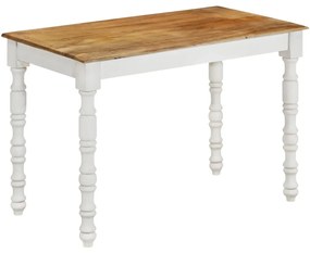 vidaXL Mesa de jantar 110x60x76 cm madeira de mangueira maciça