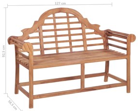 Banco de jardim 127x58,5x92,5 cm madeira de teca maciça