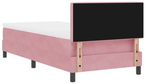 Cama Box com Colchão Rosa 90x200 cm Veludo