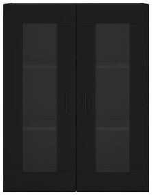 Móveis de parede 2 pcs derivados de madeira preto