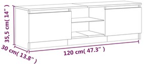 Móvel de TV com luzes LED 120x30x35,5 cm cinzento sonoma