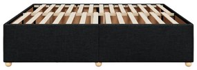 Estrutura de cama sem colchão 200x200 cm tecido preto