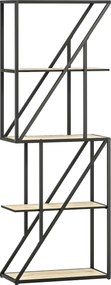 Estante de 5 Níveis Estante para Livros Estilo Industrial com Prateleiras Abertas e Estrutura de Aço 60x30x165 cm Madeira e Preto