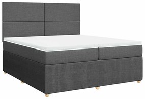 Cama com molas/colchão 200x200 cm tecido cinzento-escuro