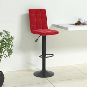 vidaXL Banco de bar veludo vermelho tinto
