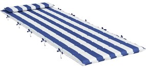 Almofadão p/ espreguiçadeira 180x60x4 tecido oxford azul/branco