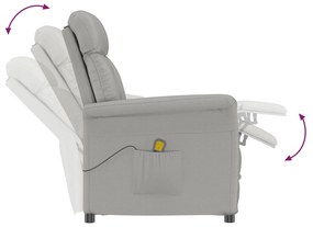 Cadeira de Massagem vidaXL Cinza Claro em Tecido Microfibra