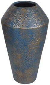 Vaso decorativo dourado e azul turquesa MASSA Beliani