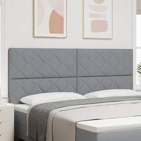 Cabeceira Design de Blocos de Diamante Cinza Claro 200 cm Tecido